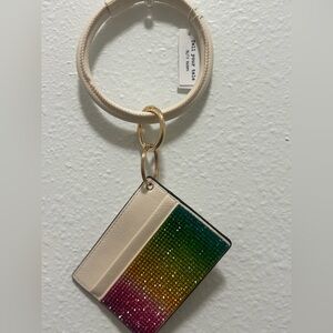 Colorful Beaded Card Holder Keychain